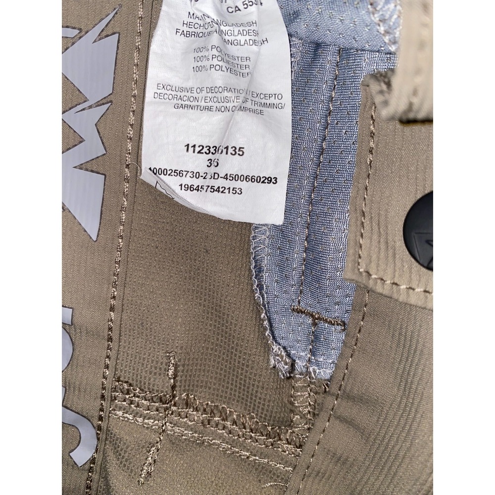 Wrangler Hiking Shorts Size 36 Mens Tan‎ Solid Zipped Pockets Elastic Waist - Picture 4 of 6